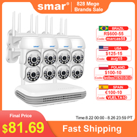 Smar H.265 3MP HD bezprzewodowy System CCTV dwukierunkowy Audio wodoodporny PTZ WIFI kamera bezpieczeństwa IP 8CH NVR wideo zestaw do nadzorowania ICsee 1